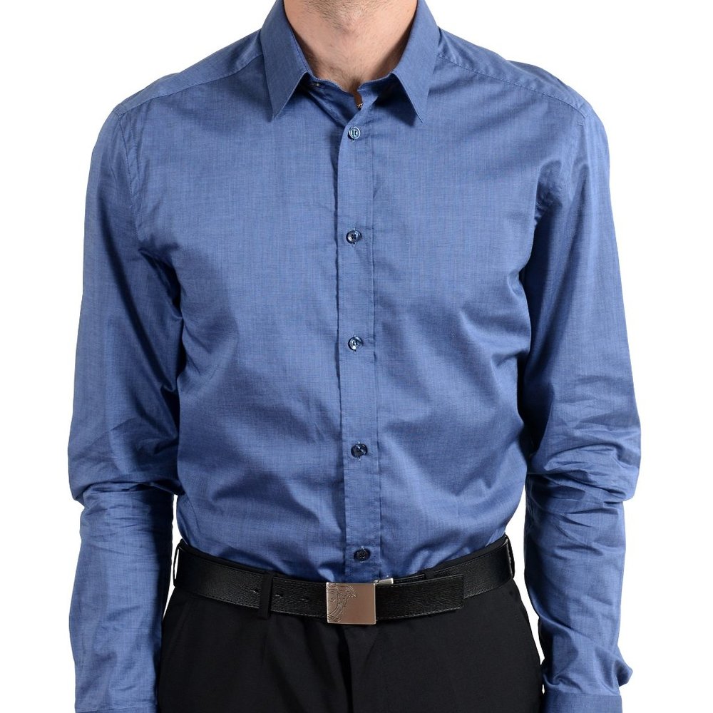 Versace Collection "Trend" Men's Blue Dress Shirt